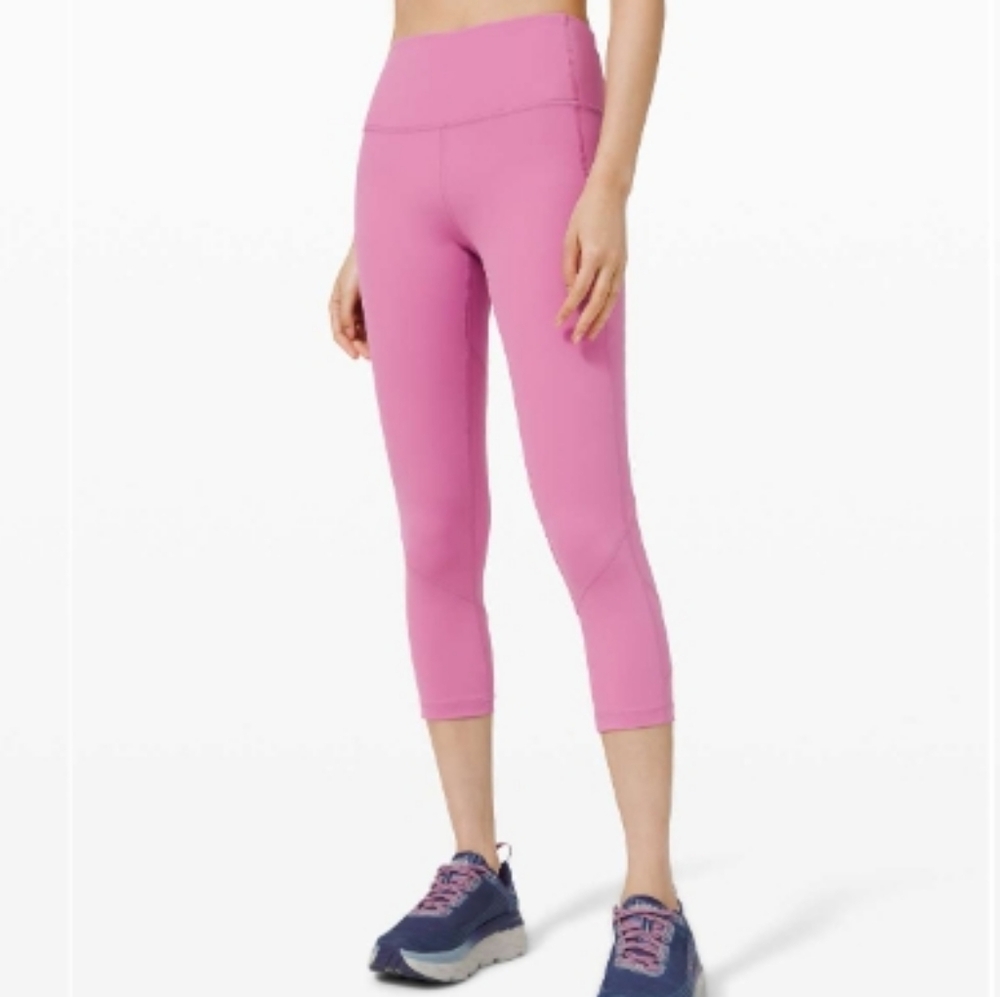 Lululemon Pace Rival Crop 22' Leggings Solid Pink Size 4